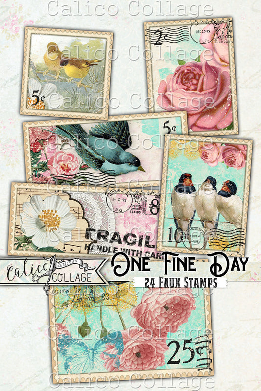 One Fine Day Printable Faux Stamps