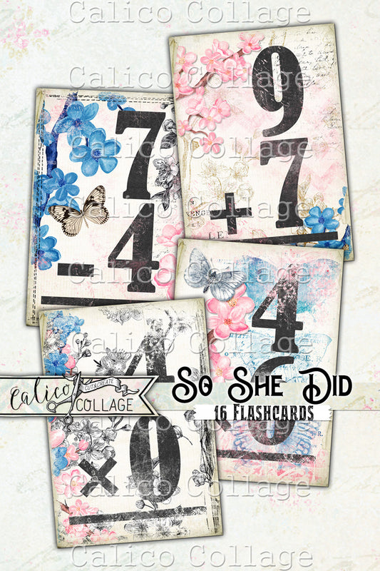 So She Did Printable Flashcards, Ephemera Pack