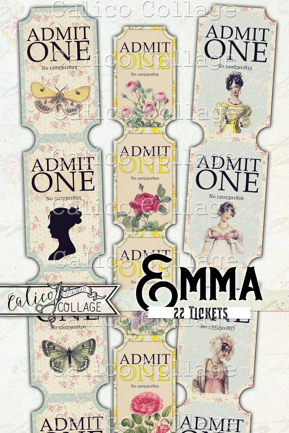 Printable Jane Austen Emma Tickets