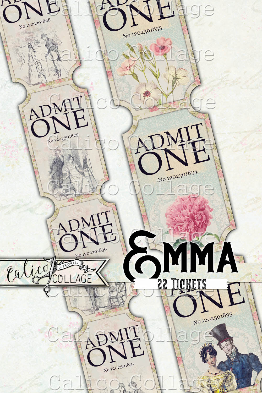 Printable Jane Austen Emma Tickets