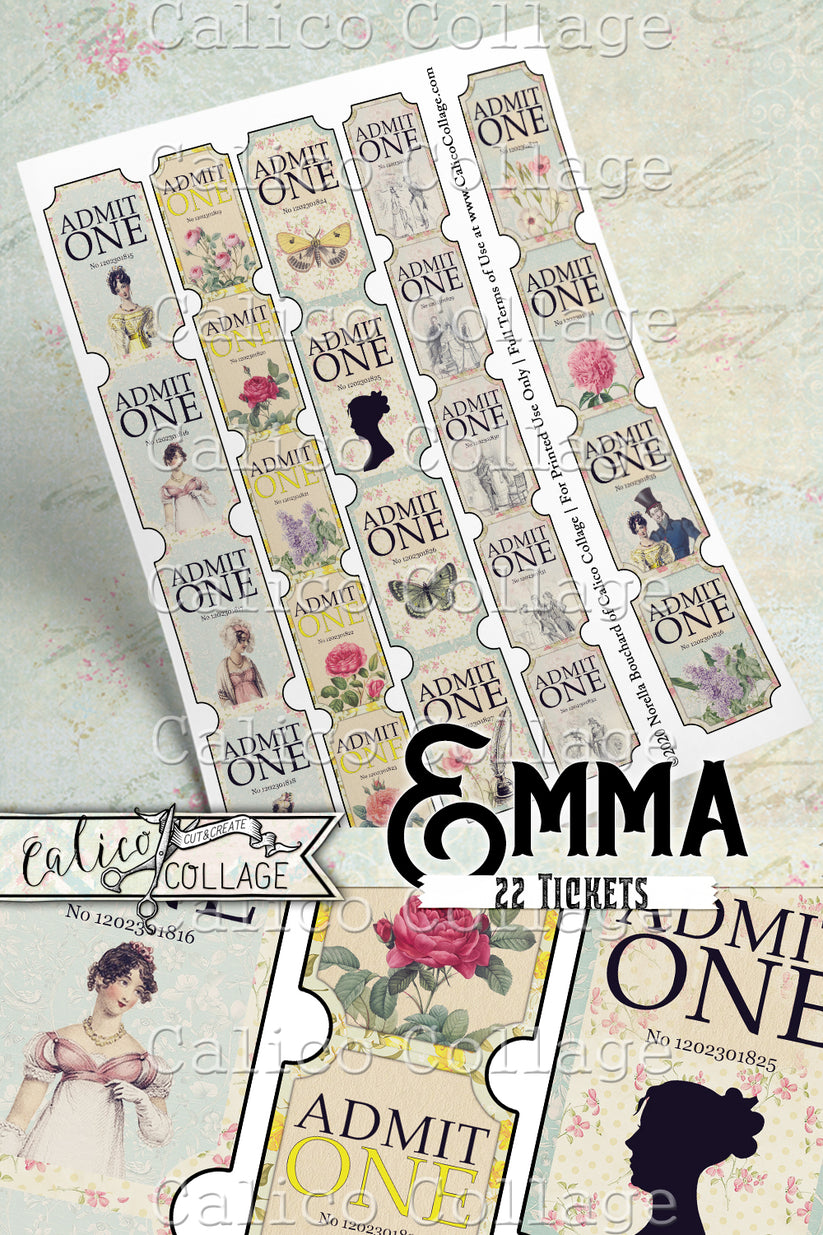 Printable Jane Austen Emma Tickets – CalicoCollage