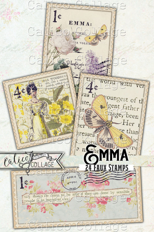 Jane Austen Emma Printable Faux Stamps