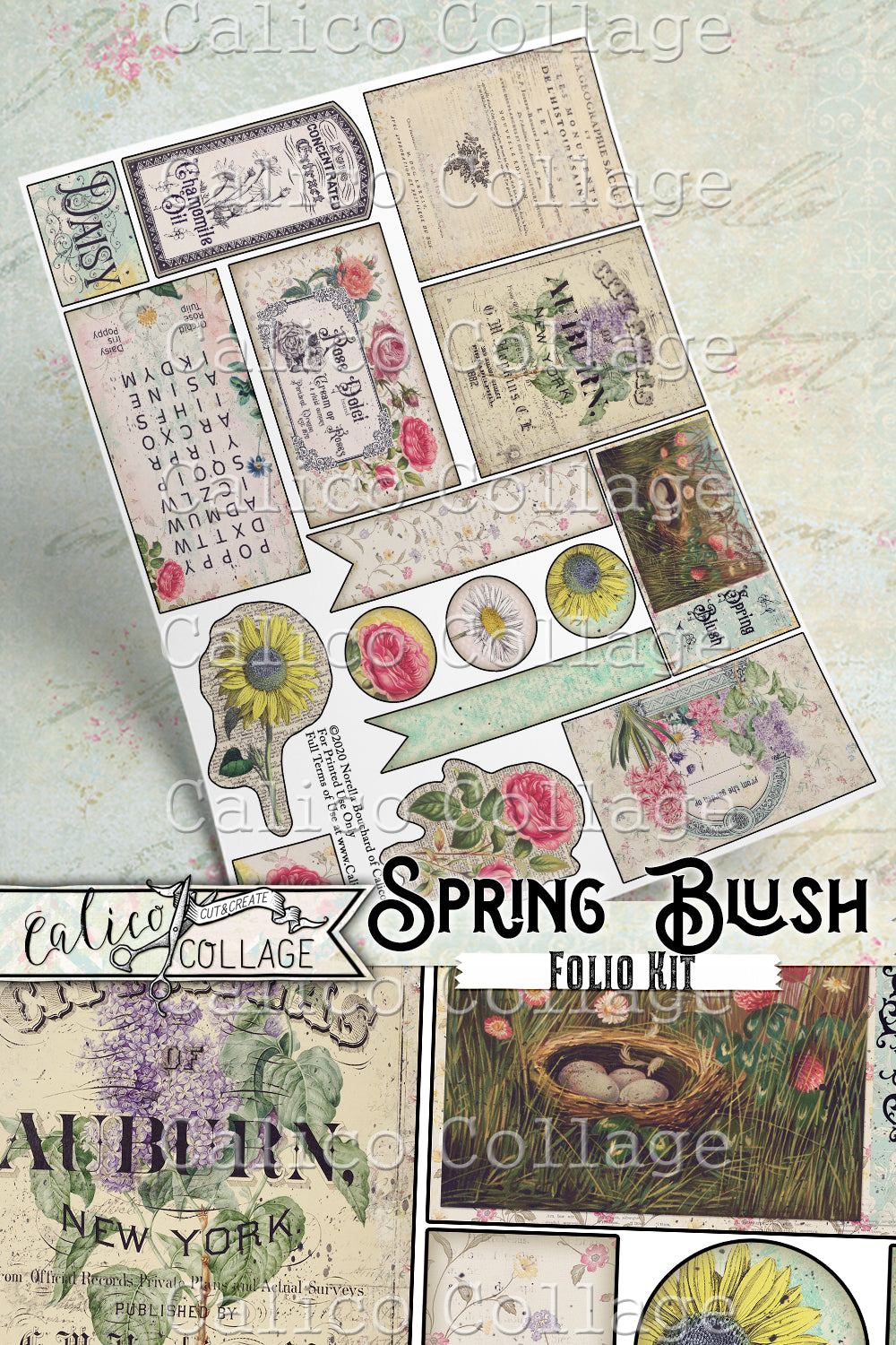 Spring Junk Journal Kit, Bullet Journal Supplies, Ephemera Pack, Vintage  Easter Spring Ephemera, Printable Scrapbooking Digital Paper, 