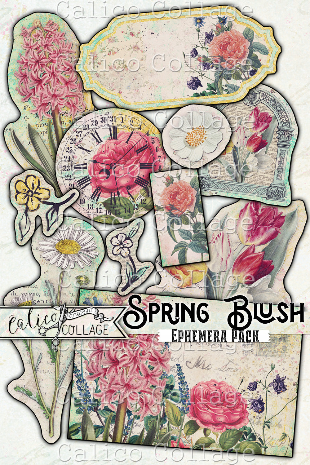 Spring Blush Junk Journal Ephemera Pack