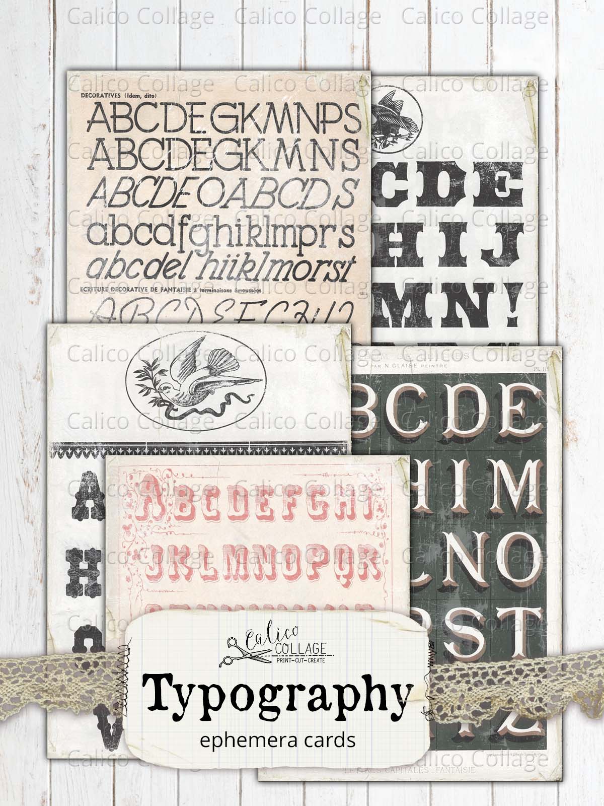 Typography Junk Journal Ephemera