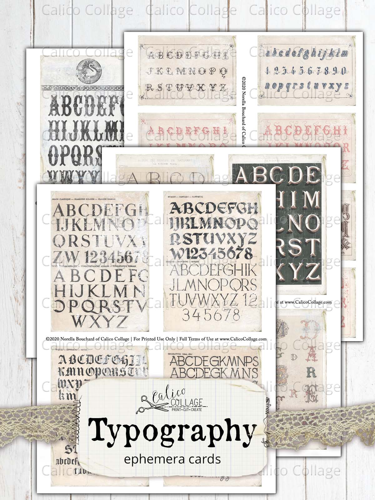 Typography Junk Journal Ephemera
