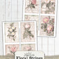 Floral Stripes Junk Journal Ephemera Card