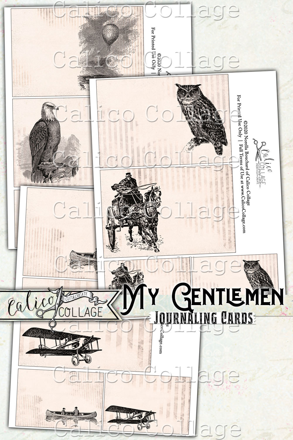 My Gentlemen Junk Journal Journaling Cards