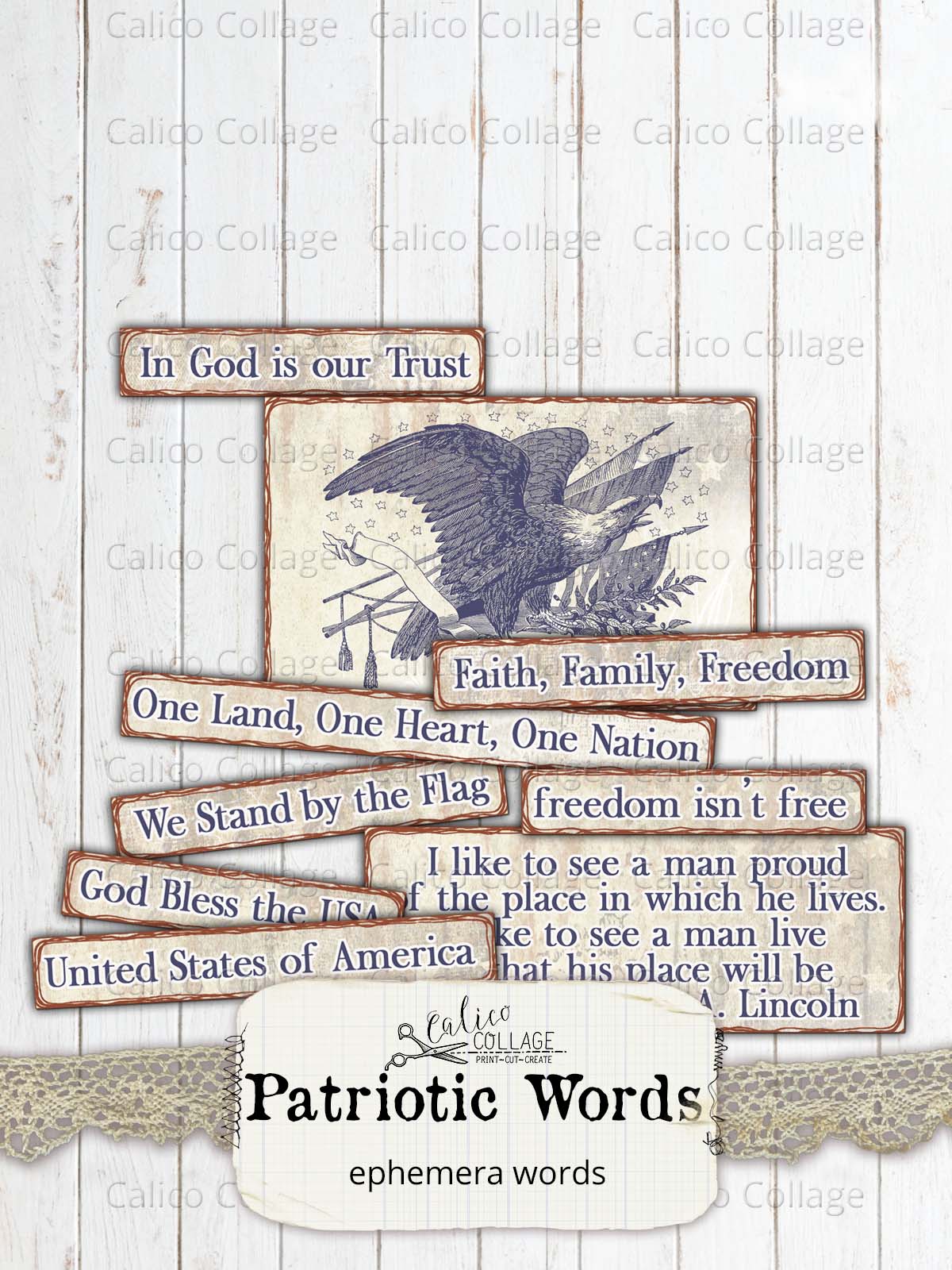 Patriotic Words, Ephemera Words