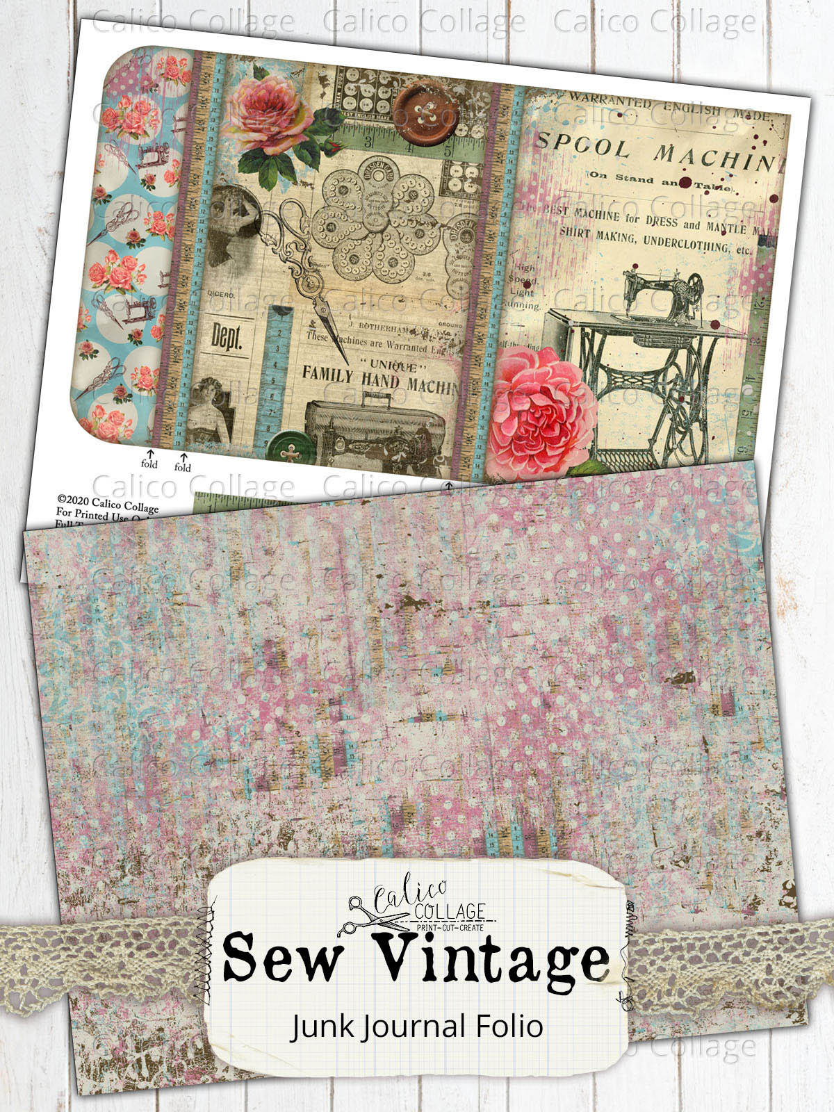 Sew Vintage Junk Journal Folio Kit