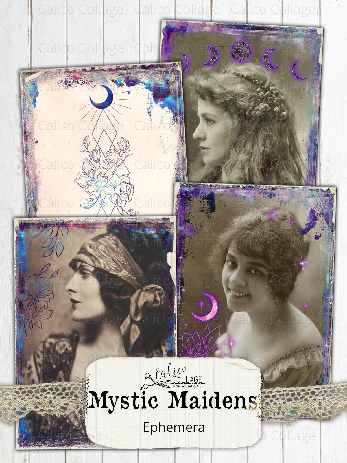 Mystic Maidens Junk Journal Ephemera, Among the Stars