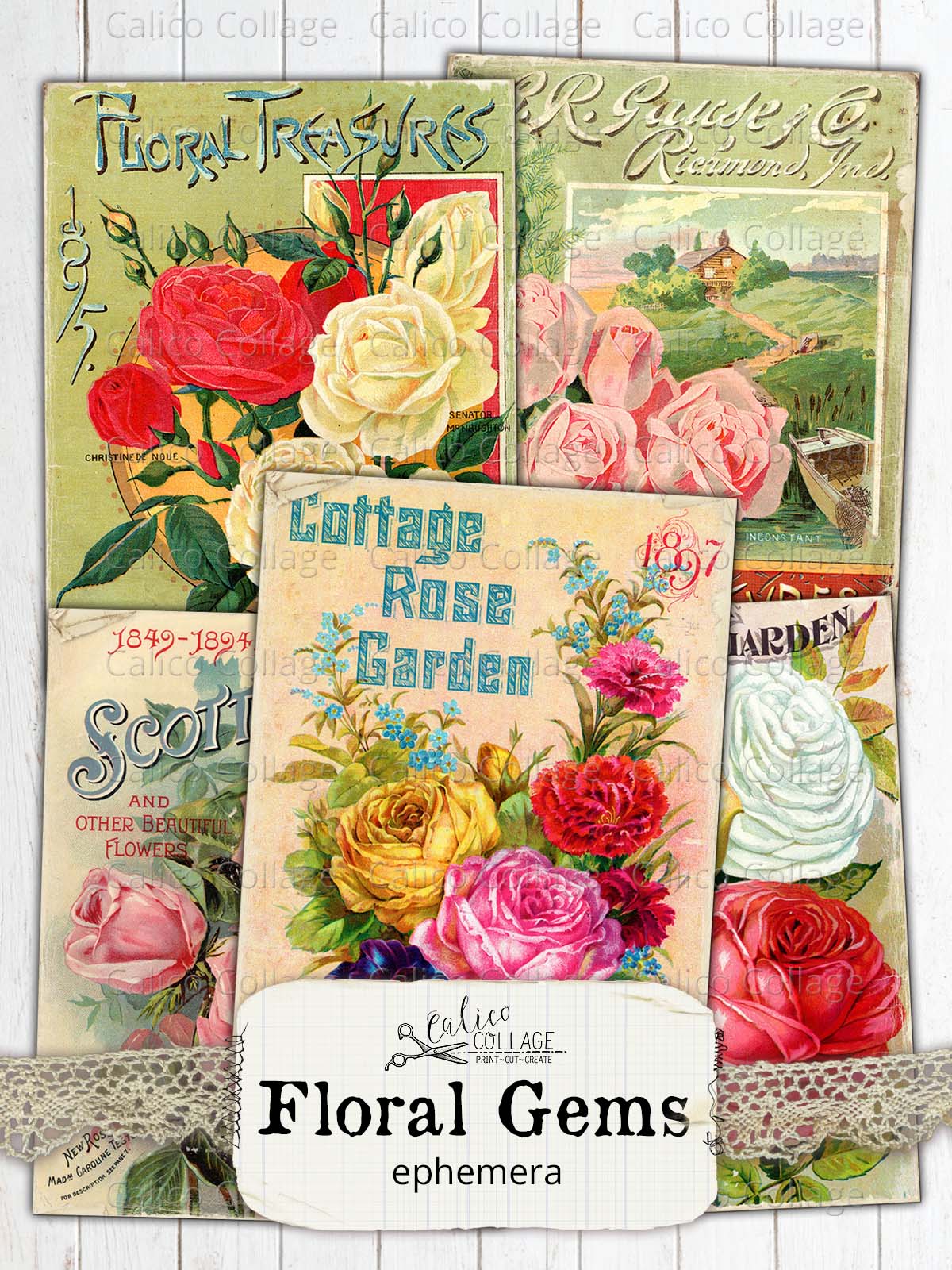 Vintage Seed Catalogs Junk Journal Journaling Cards