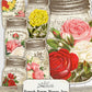 French Roses Mason Jar Tags, Junk Journal Supplies