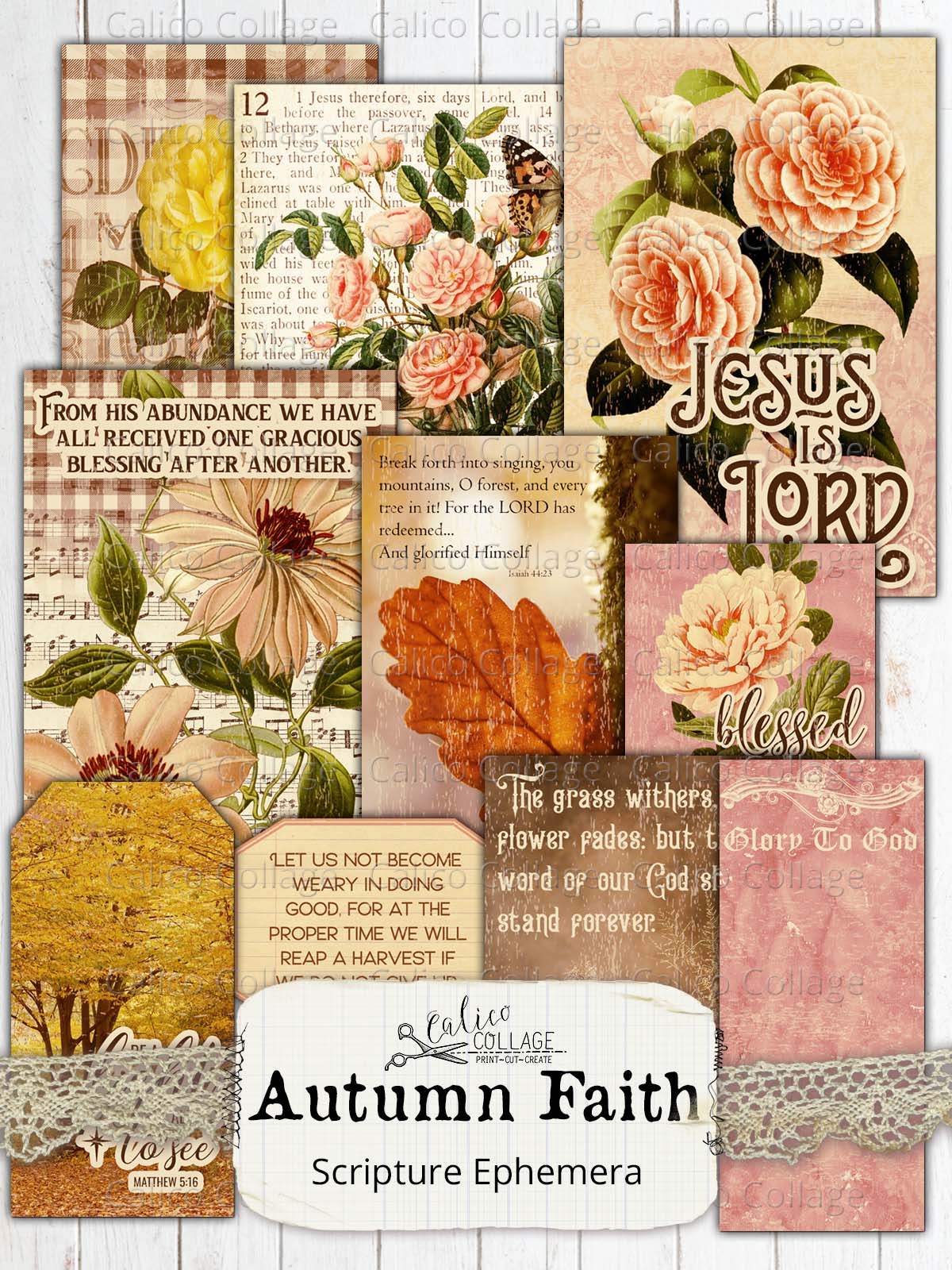 Autumn Faith Junk Journal Ephemera Pack