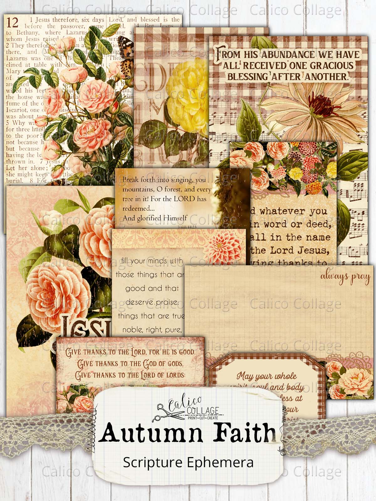 Fruits of Faith Patterned Paper Bundle - Illustrated Faith