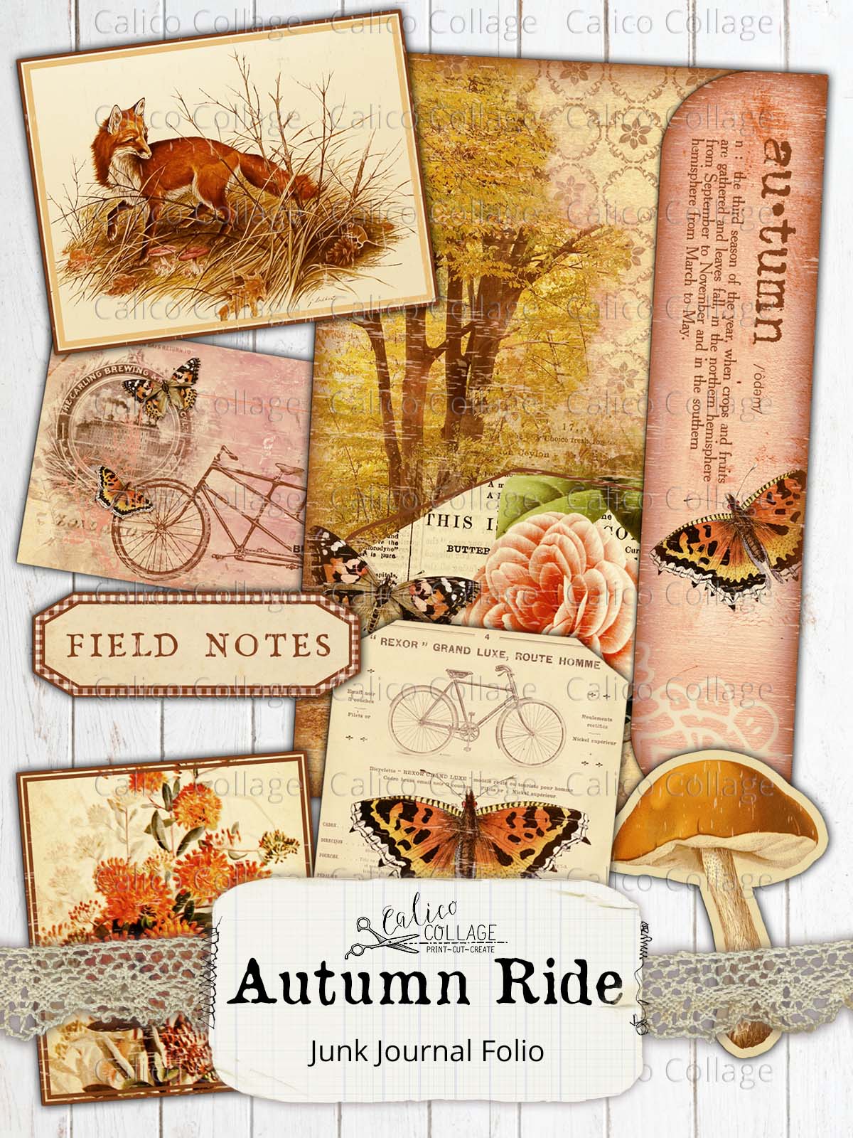 Autumn Junk Journal Folio kit