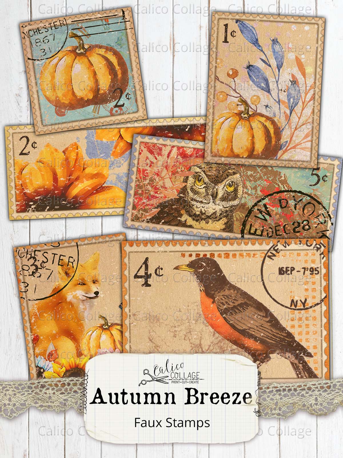 Autumn Junk Journal Stamps