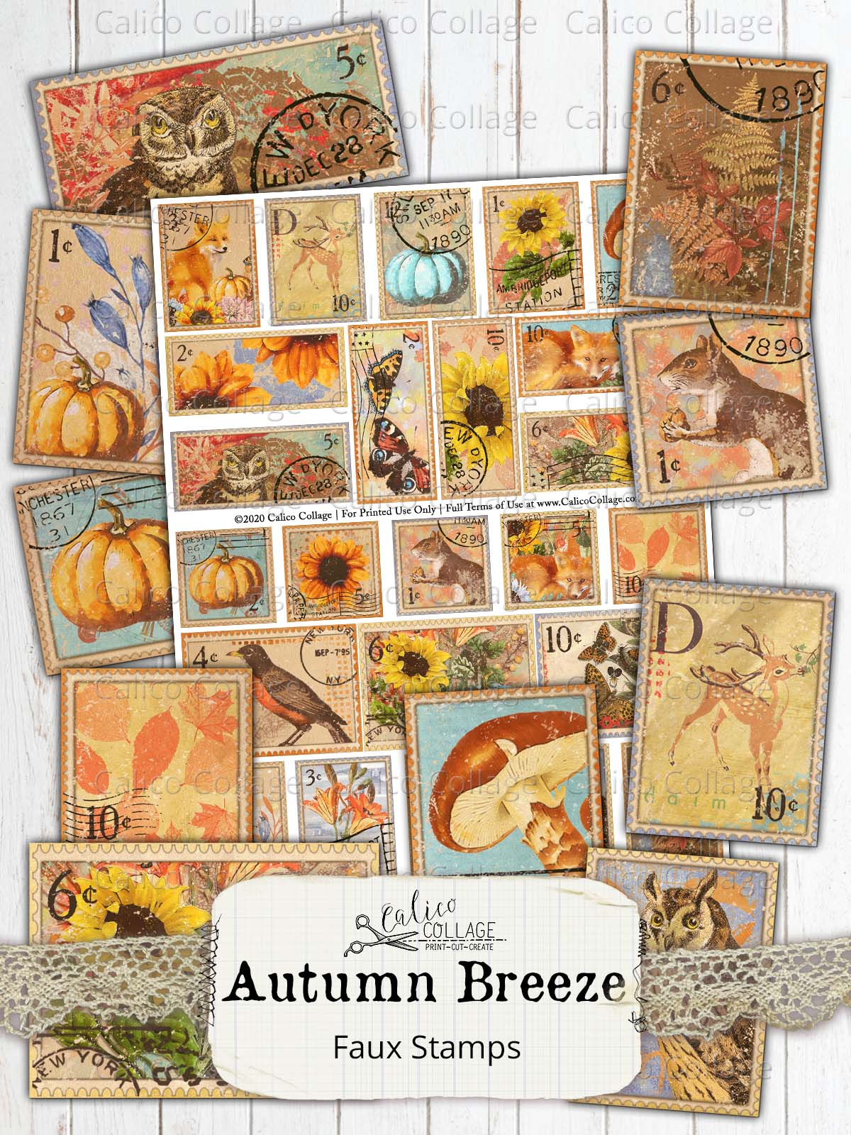 Autumn Junk Journal Stamps