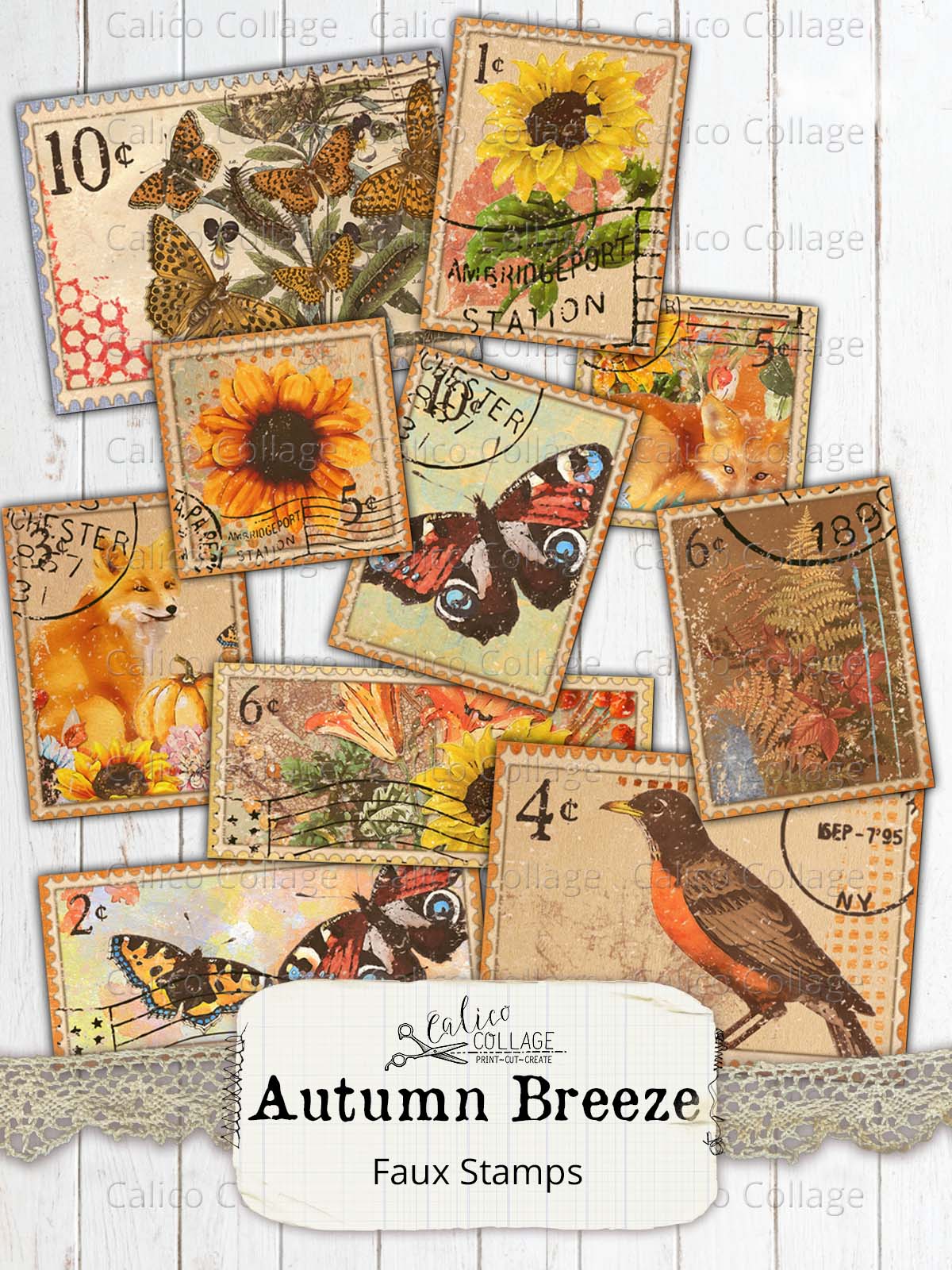 Autumn Junk Journal Stamps