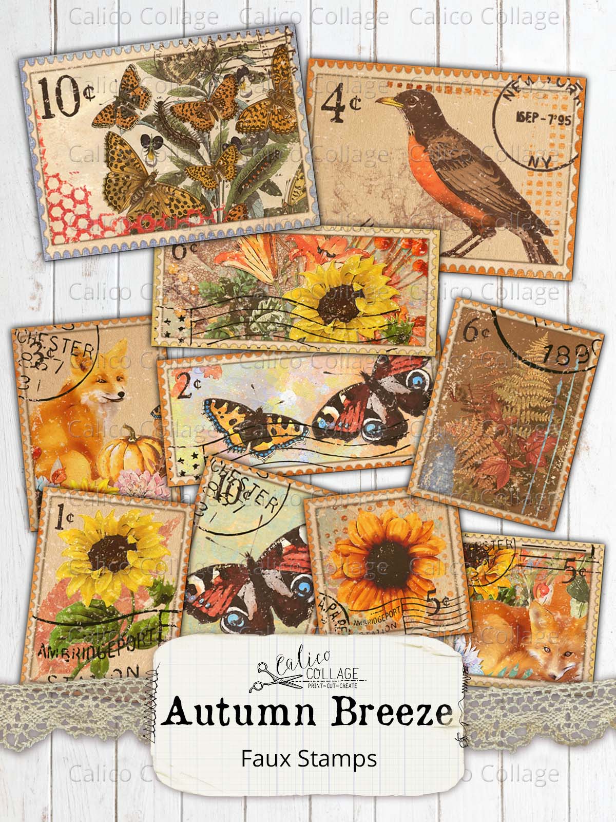 Autumn Junk Journal Stamps