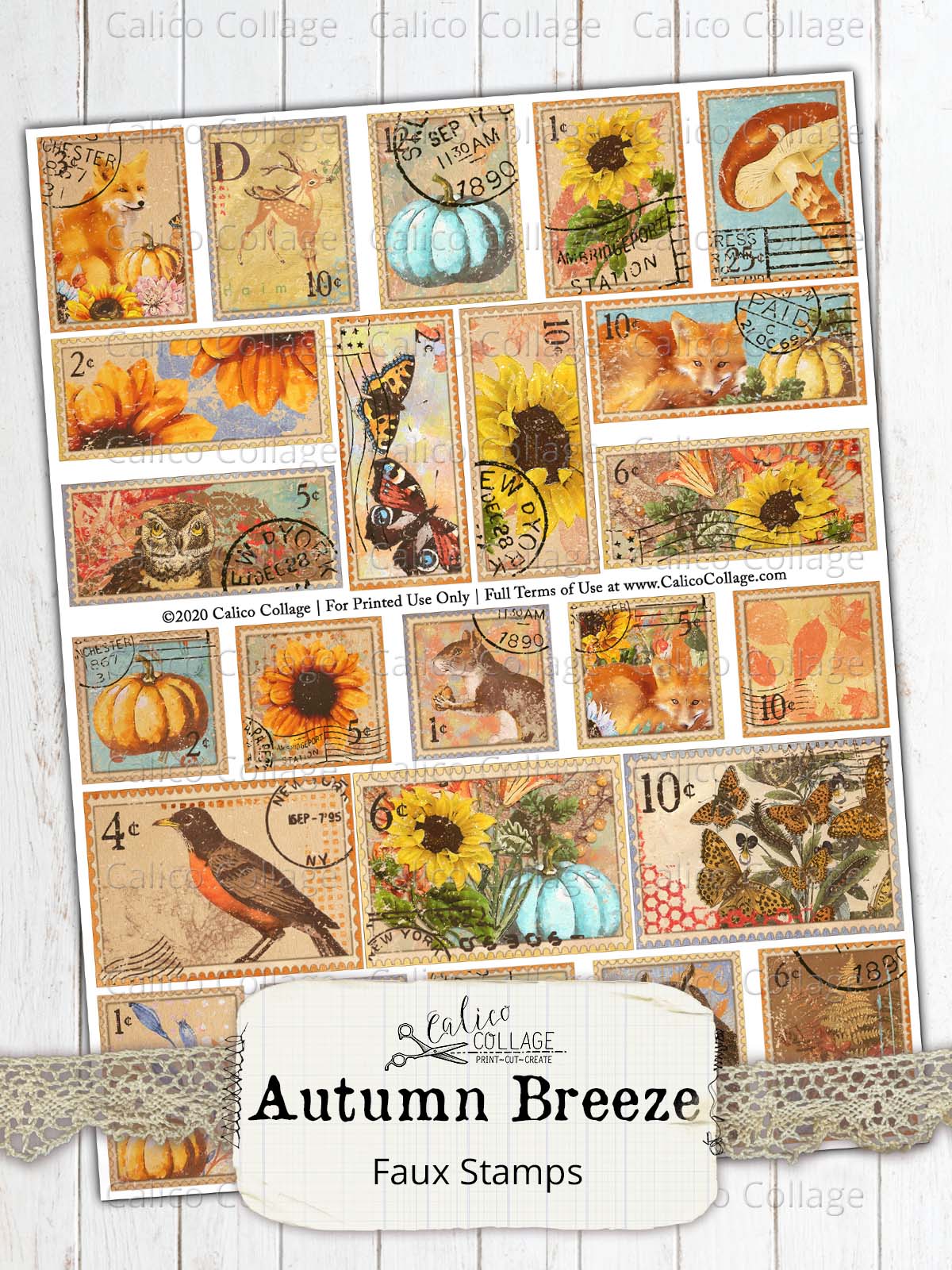 Autumn Junk Journal Stamps