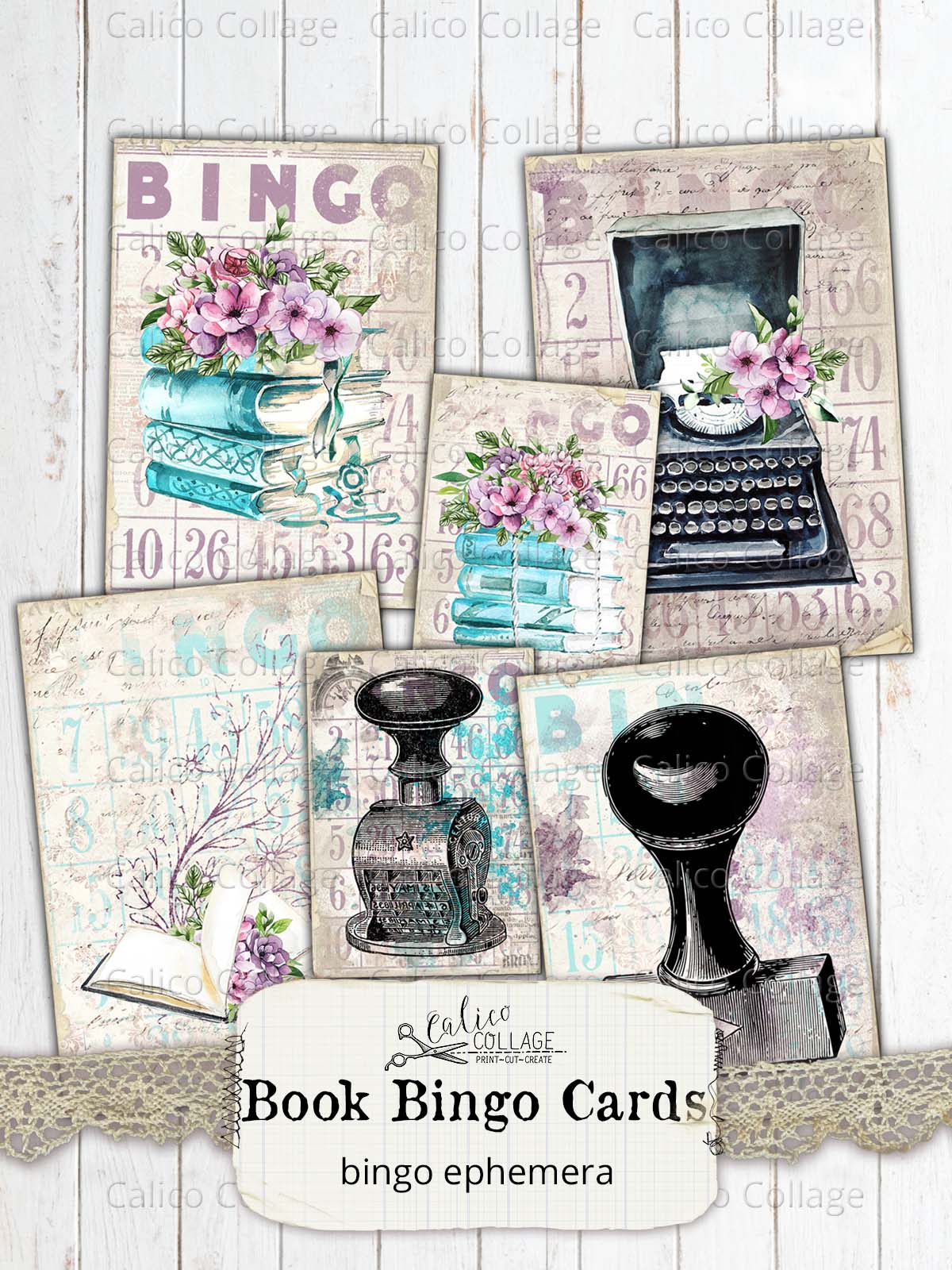 A Good Book Bingo Cards, Junk Journal Printable