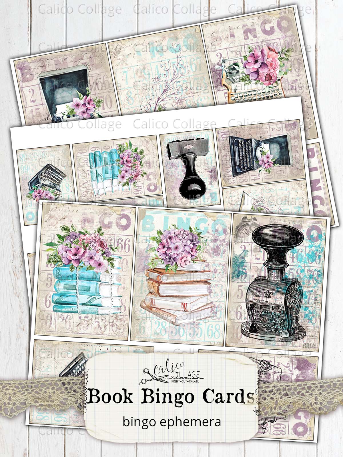 A Good Book Bingo Cards, Junk Journal Printable