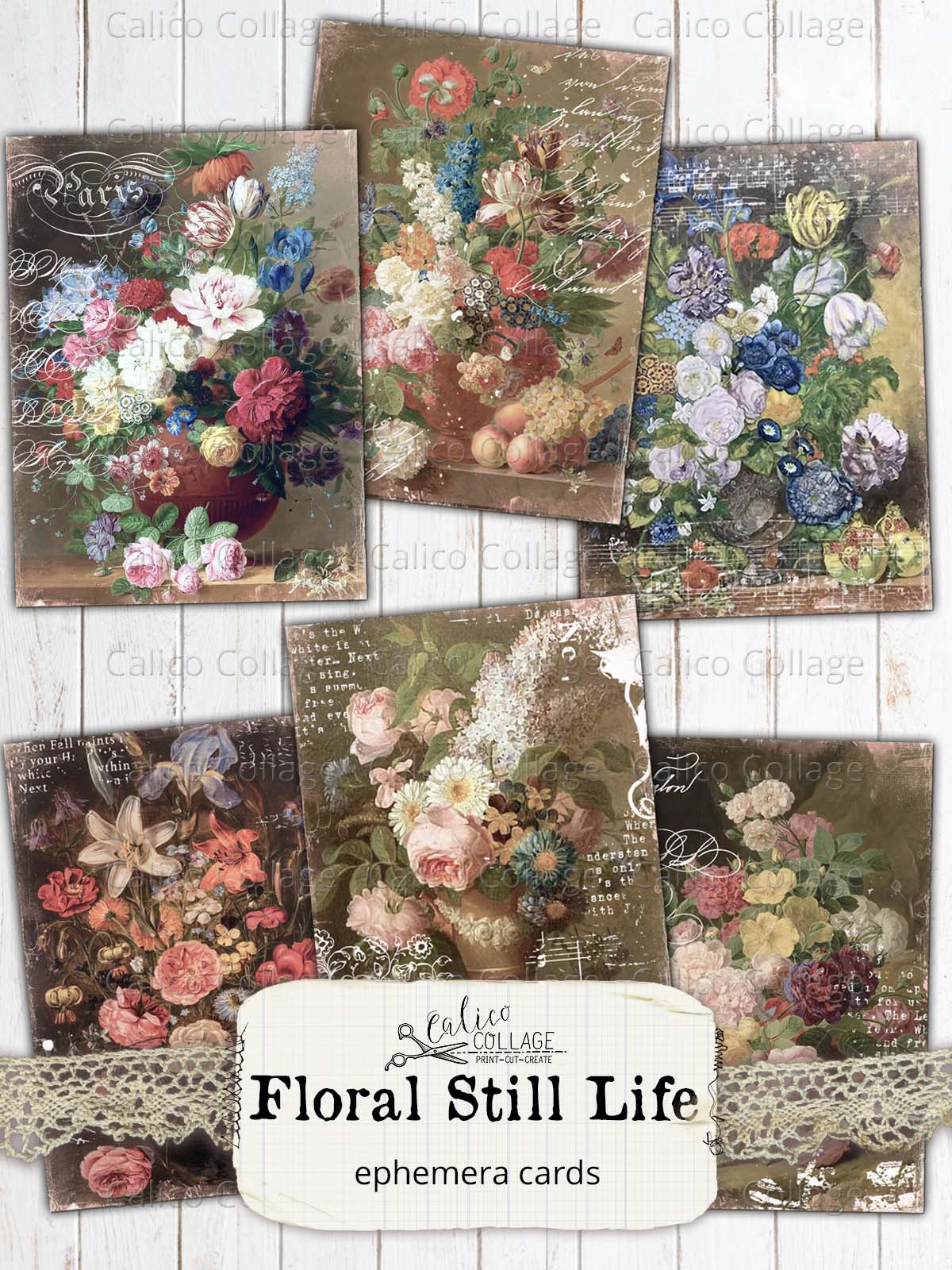 Floral Still Life Junk Journal Ephemera