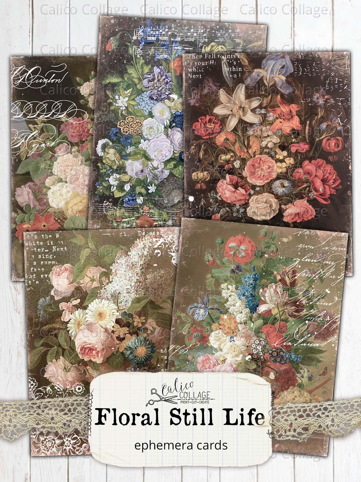 Floral Still Life Junk Journal Ephemera
