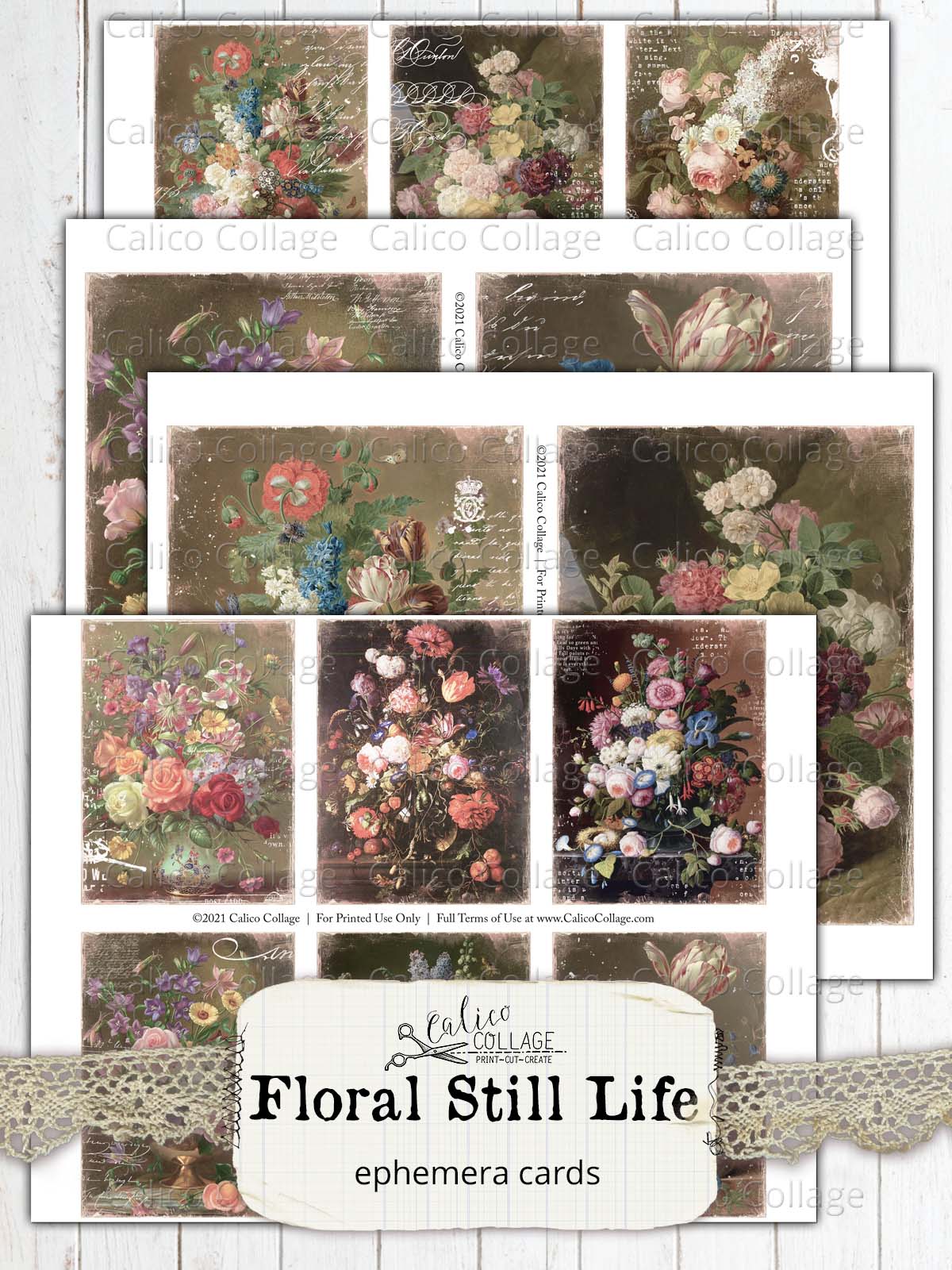 Floral Still Life Junk Journal Ephemera