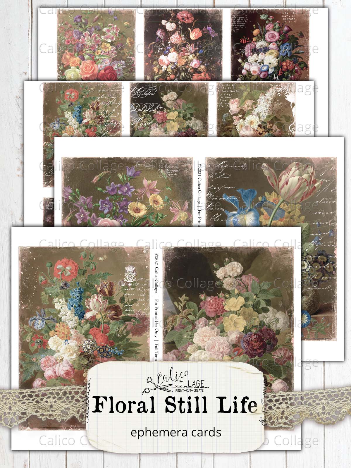 Floral Still Life Junk Journal Ephemera