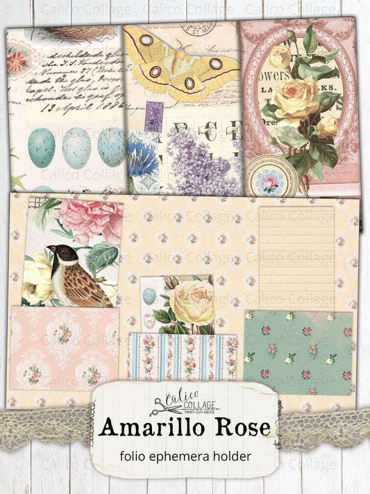 Junk Journal Folio, Amarillo Rose