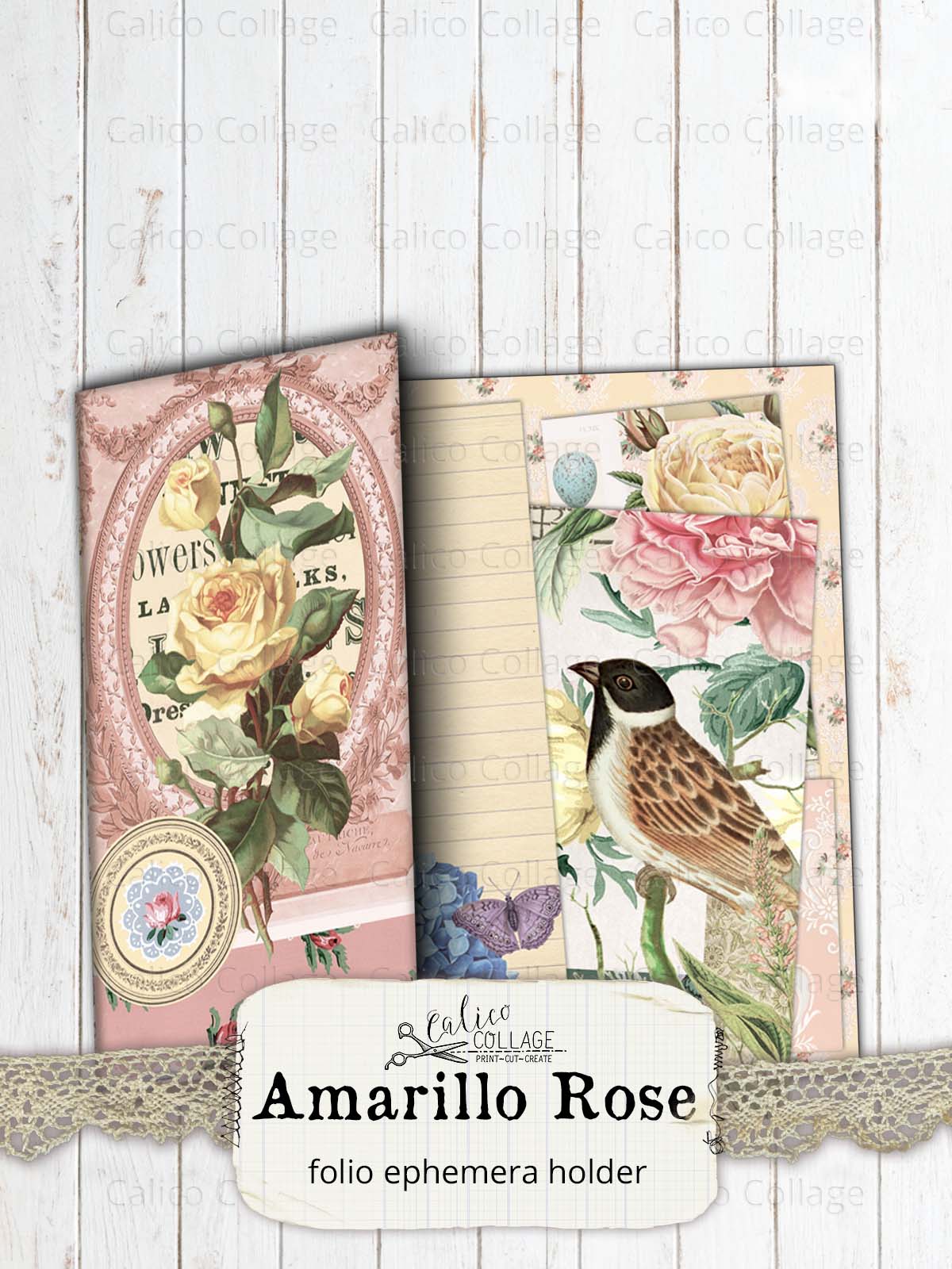 Junk Journal Folio, Amarillo Rose