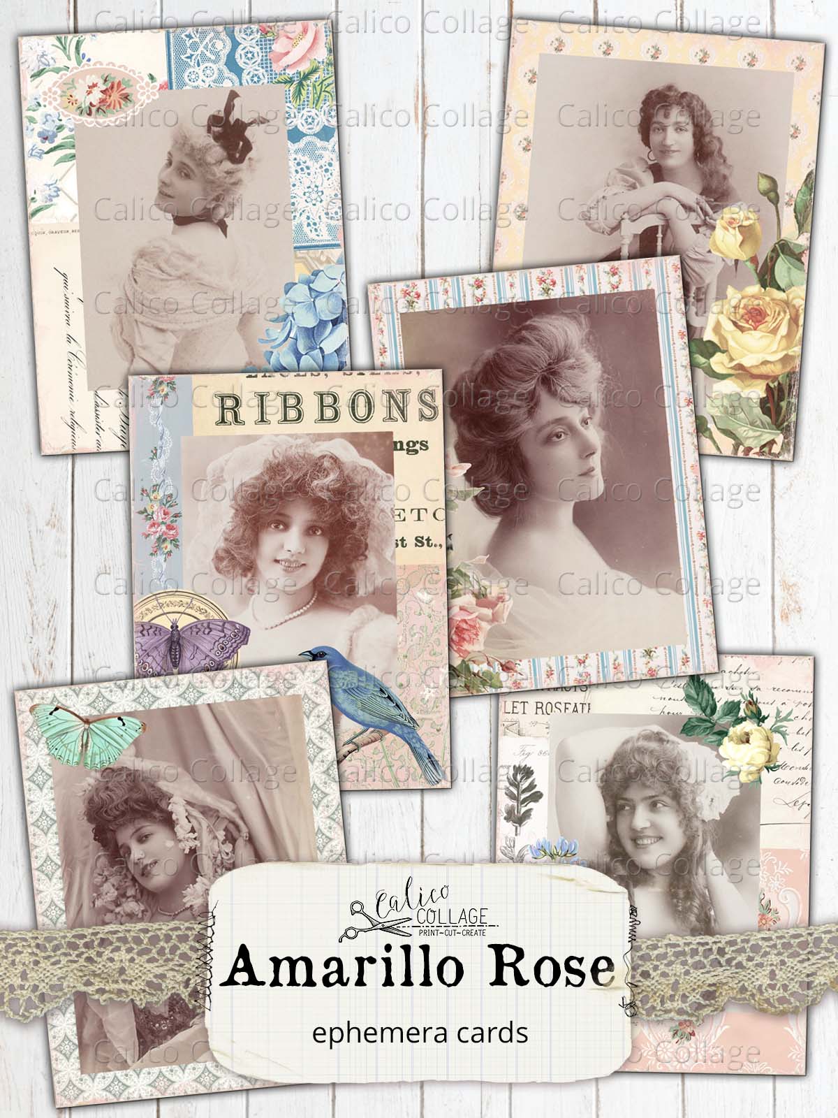 Ephemera Cards, Amarillo Rose