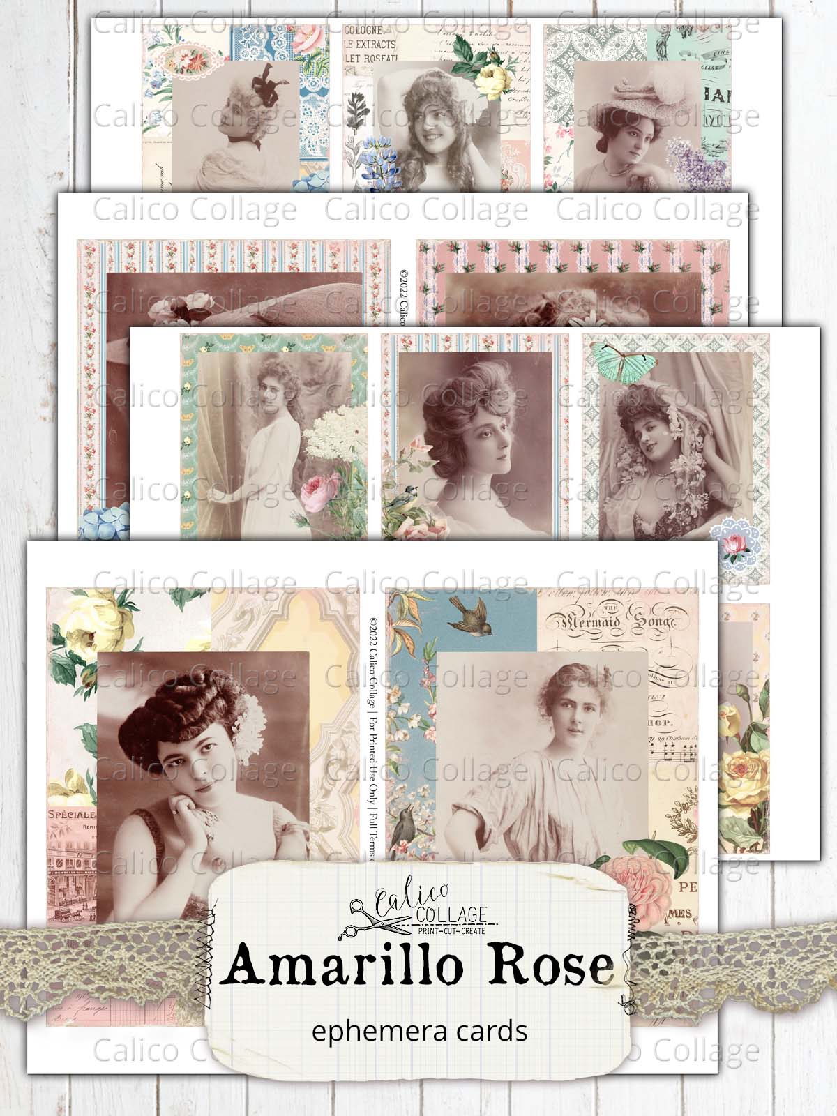 Ephemera Cards, Amarillo Rose