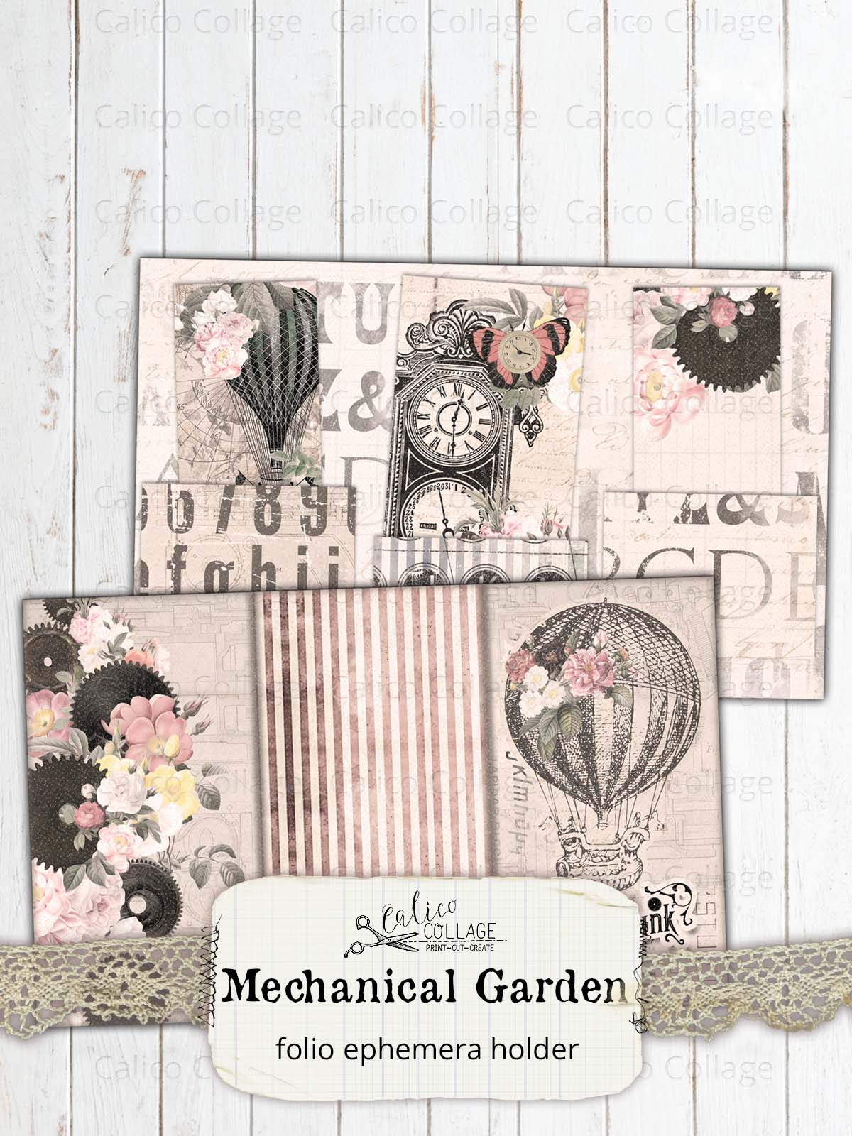 Steampunk Junk Journal Folio, Mechanical Garden