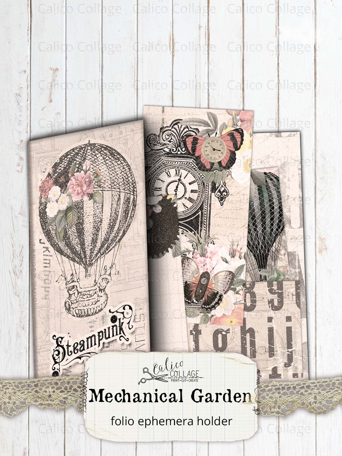 Steampunk Junk Journal Folio, Mechanical Garden