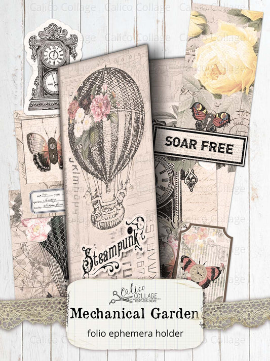 Steampunk Junk Journal Folio, Mechanical Garden