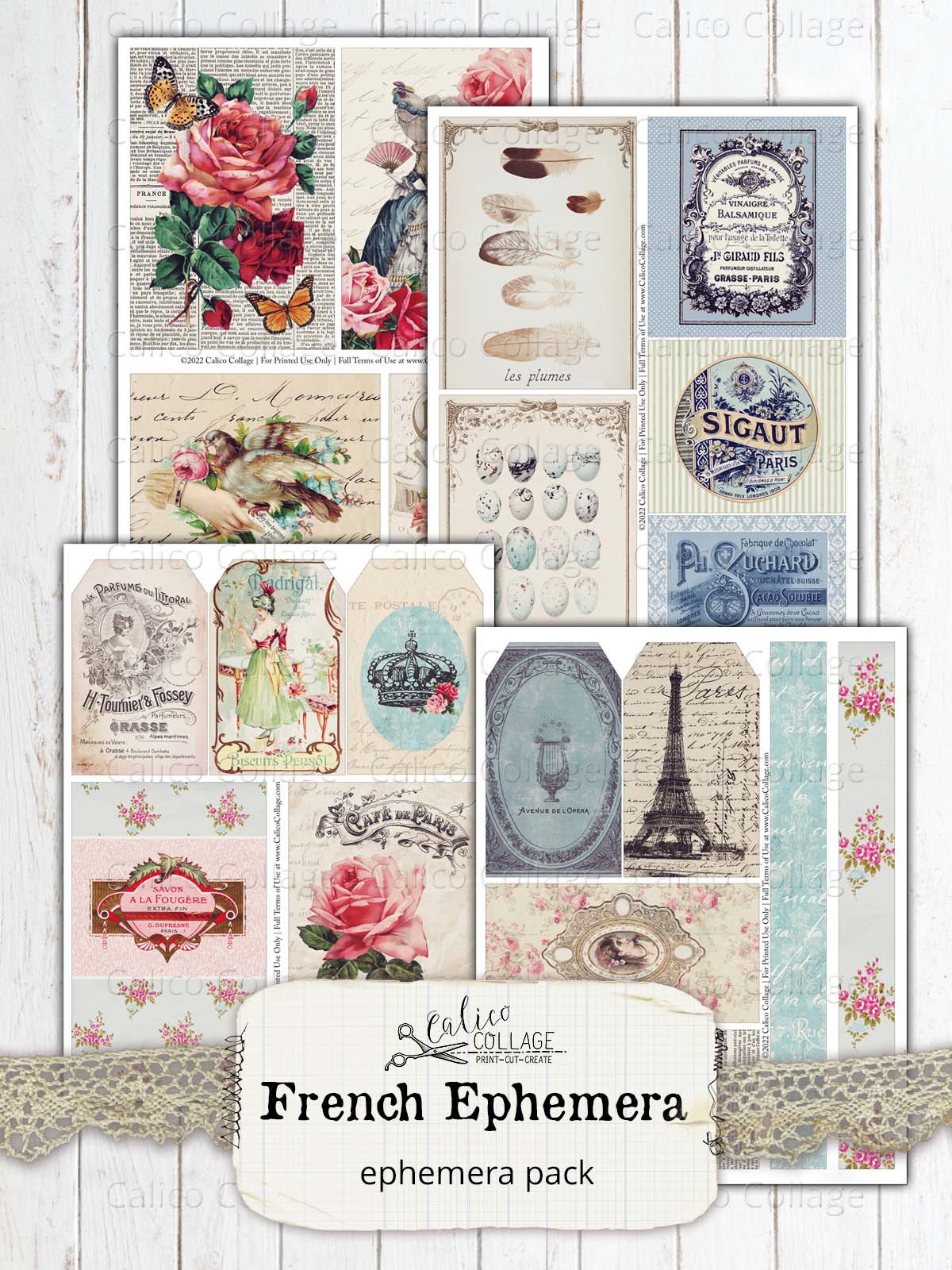 French Ephemera Cards