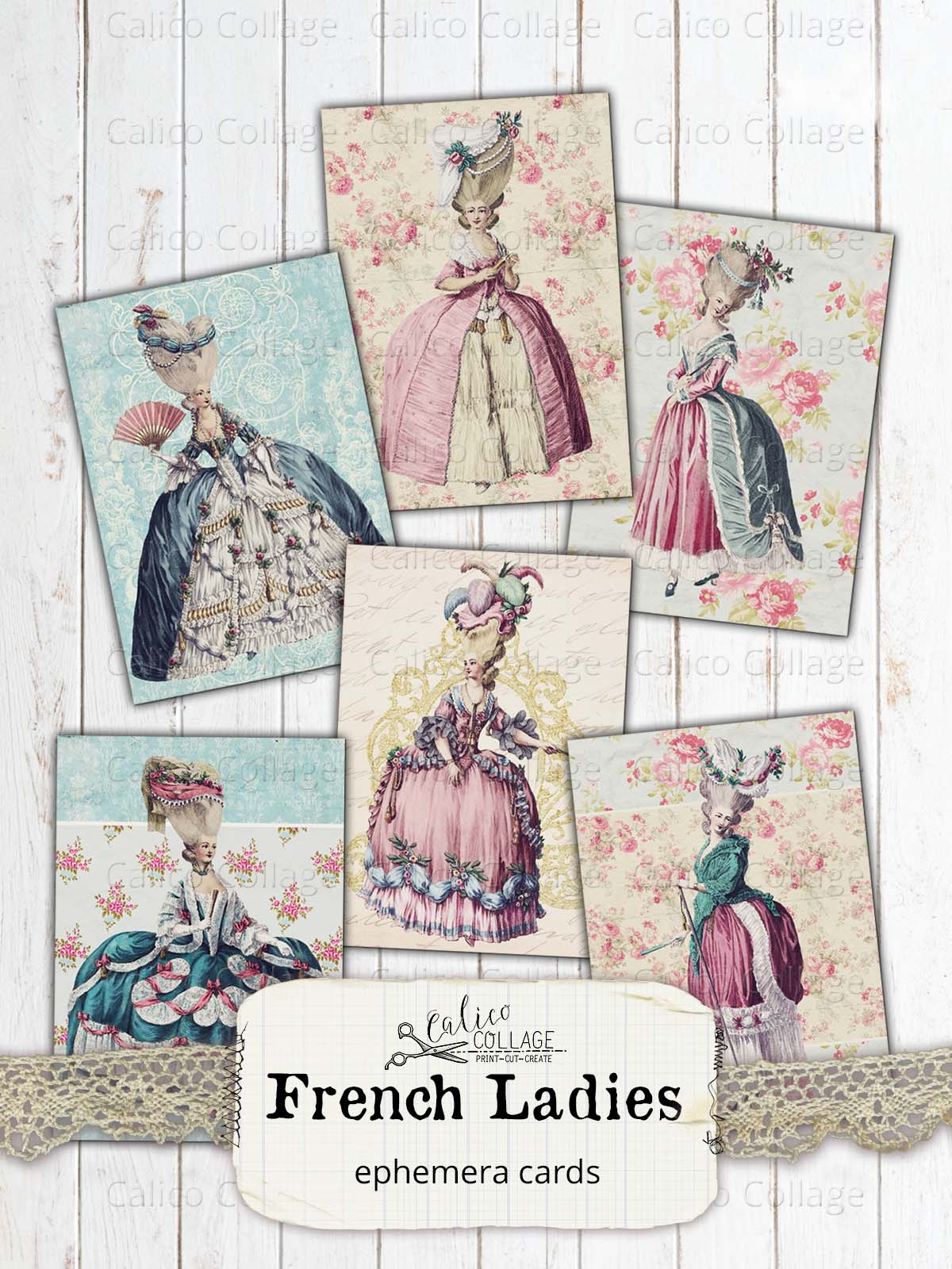 French Ladies Ephemera Pack for Junk Journals, Take Me to Paris