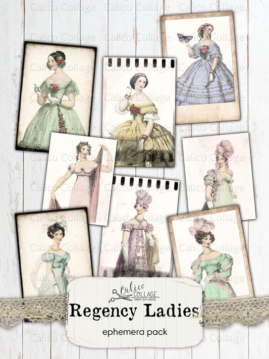 Regency Ladies Printable Junk Journal Supplies