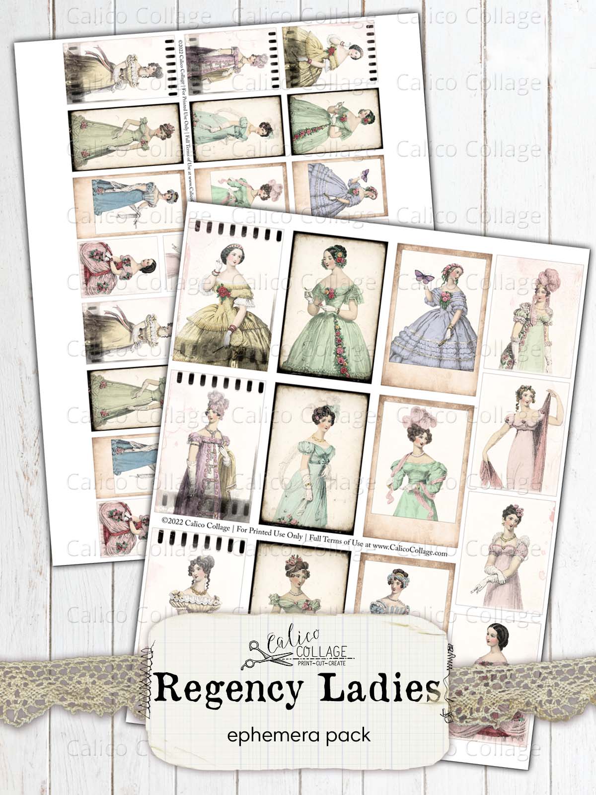 Regency Ladies Printable Junk Journal Supplies