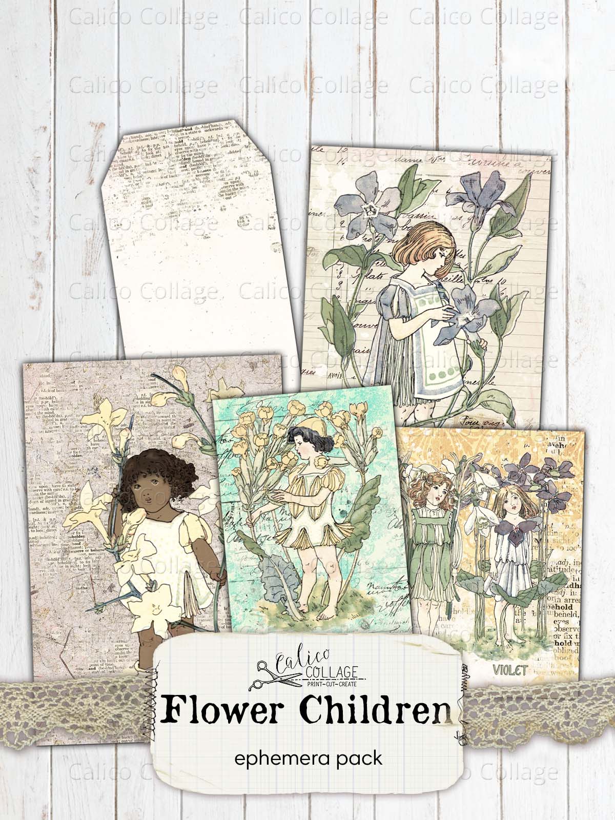 Flower Children Ephemera for Junk Journals