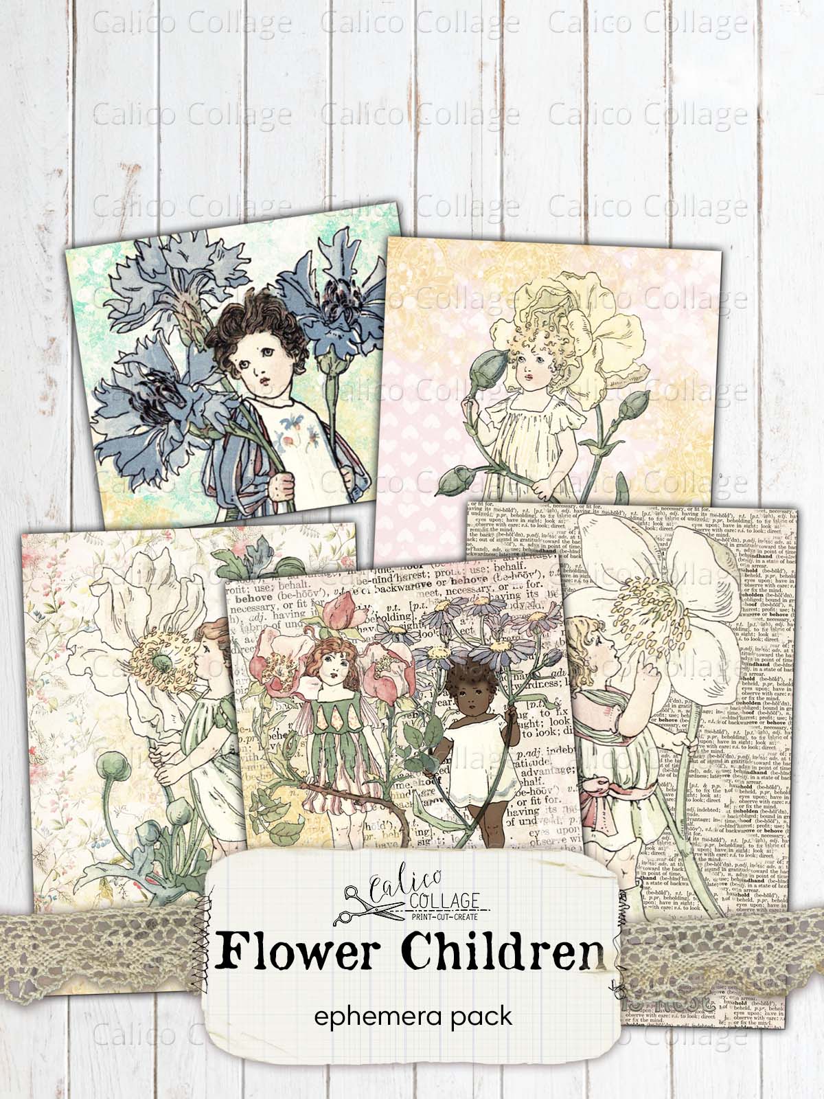 Flower Children Ephemera for Junk Journals