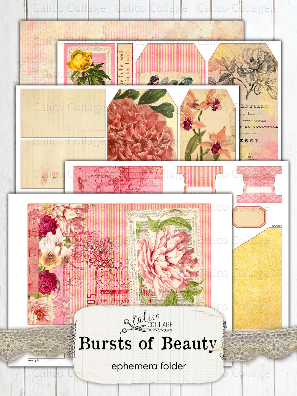 Bursts of Beauty Ephemera Folder for Junk Journals