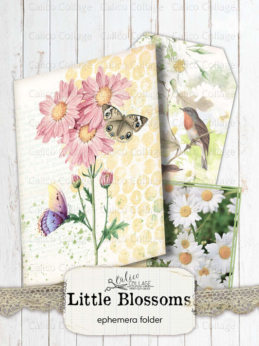 Little Blossoms Ephemera Folder, Daisy Junk Journal Printables