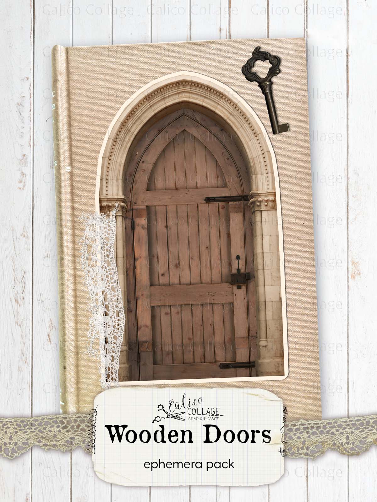 Vintage Wooden Doors, Junk Journal Printables