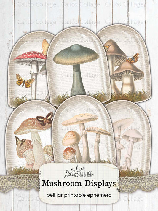 Mushroom Bell Jar Junk Journal Printable