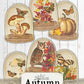 Autumn Bell Jar Tags, Junk Journal Printable Ephemera