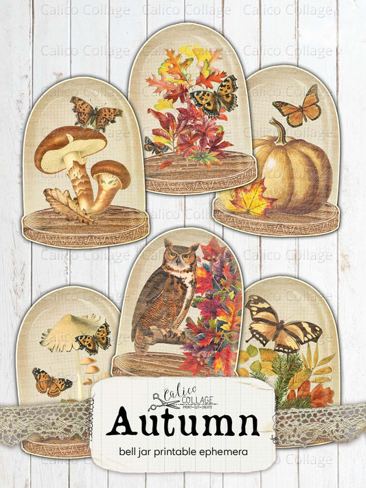 Autumn Apple Mason Jar Tags, Printable Junk Journal Ephemera Pack